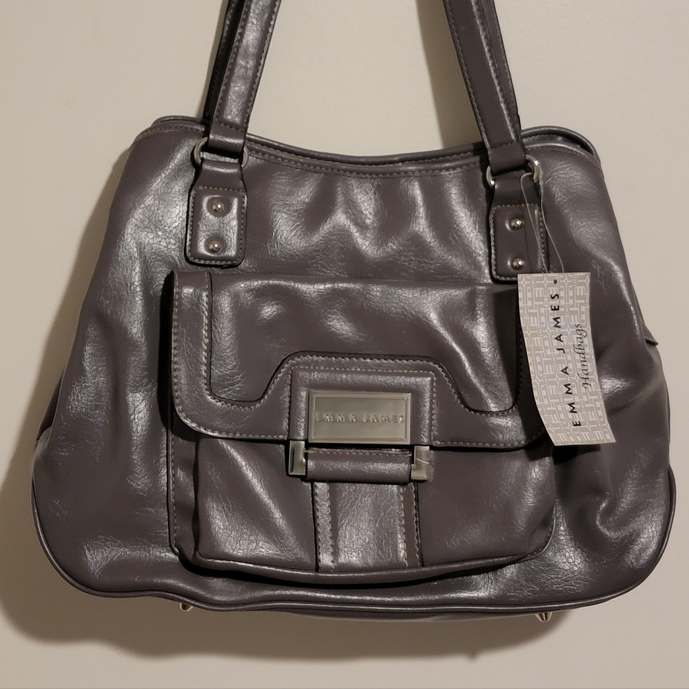 New With Tags Emma James Charcoal Shoulder Bag Y2K Inspired Faux Leather